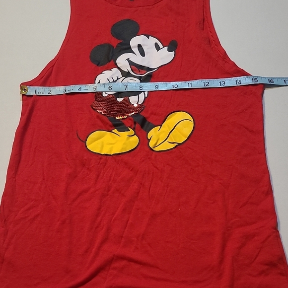 Disney Womens Red Tank Top with Mickey Mouse Graphic Sequin Accents Size XS NWT - Picture 6 of 9